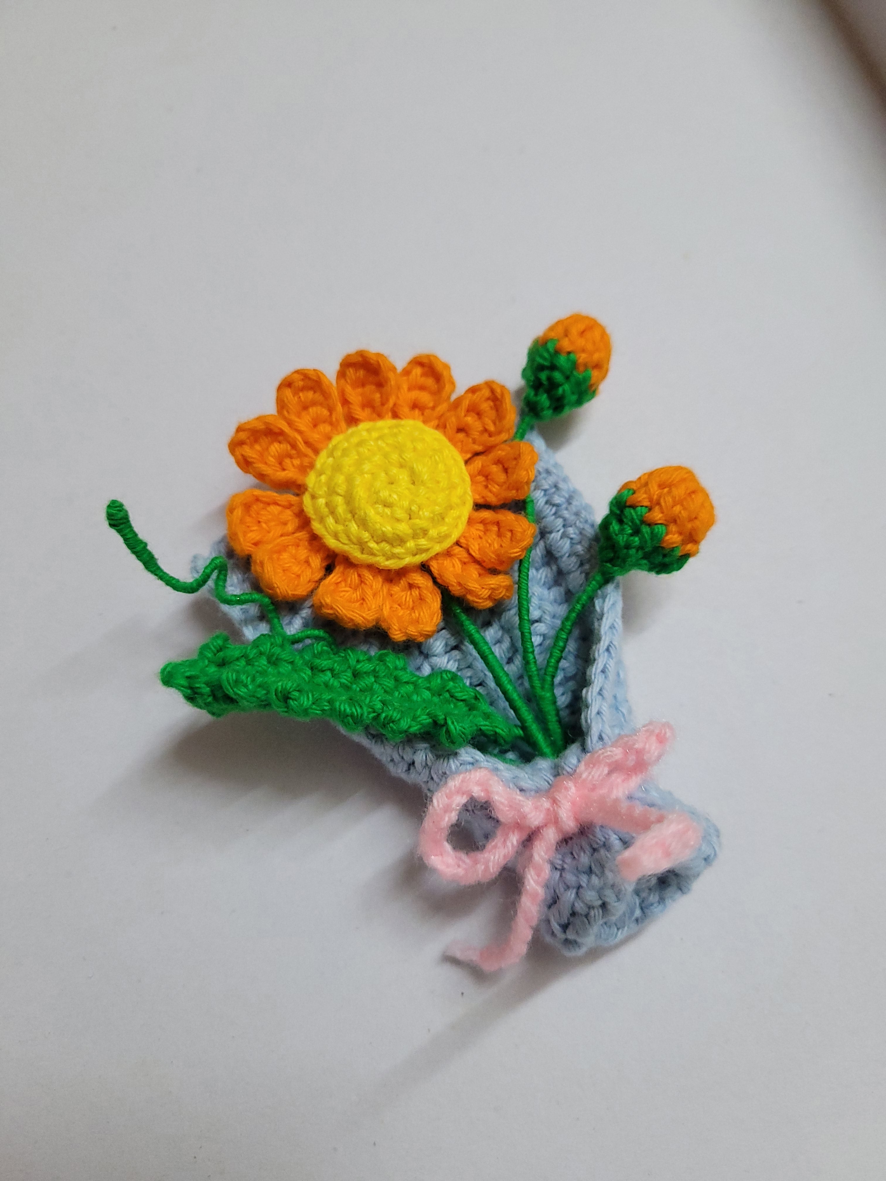 Gerbera Daisy Mini Crochet Bouquet