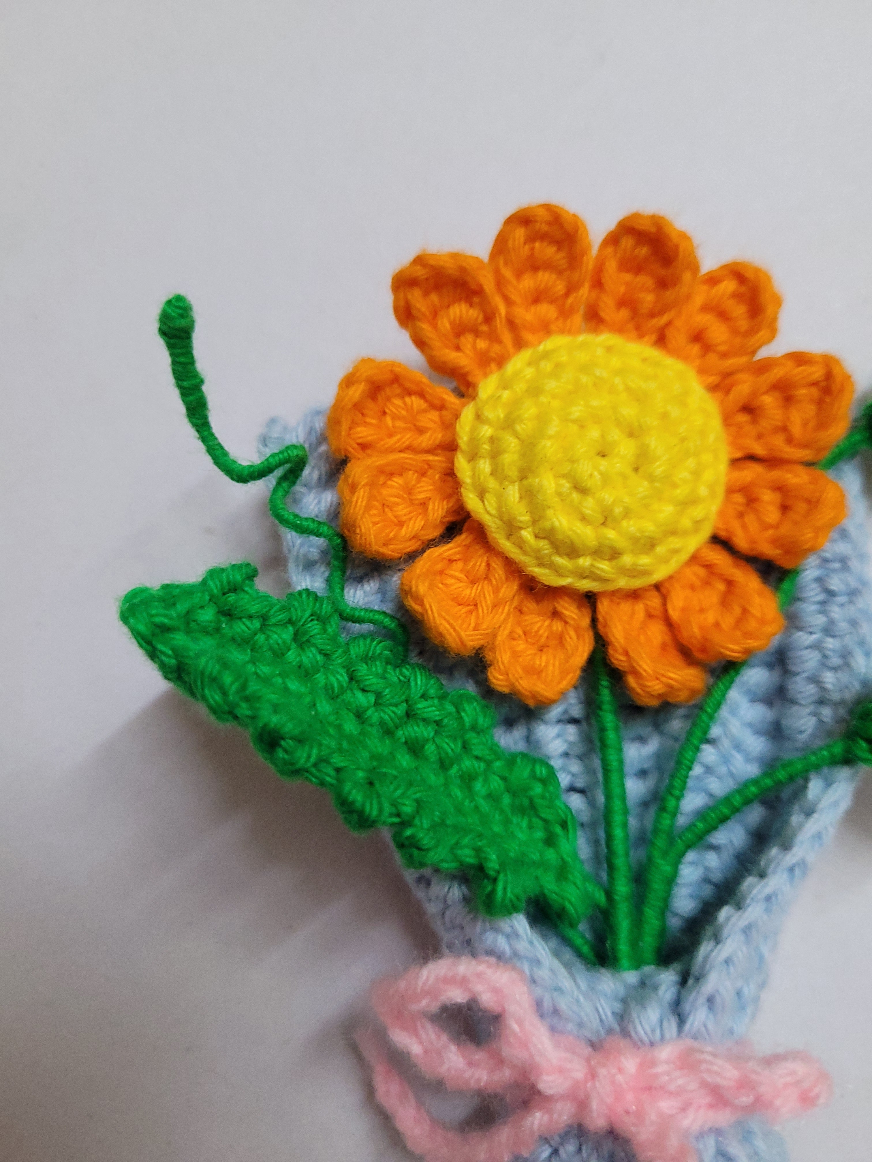 Gerbera Daisy Mini Crochet Bouquet